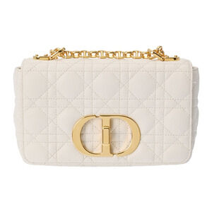 CHRISTIAN DIOR Caro White Calfskin Shoulder Bag
